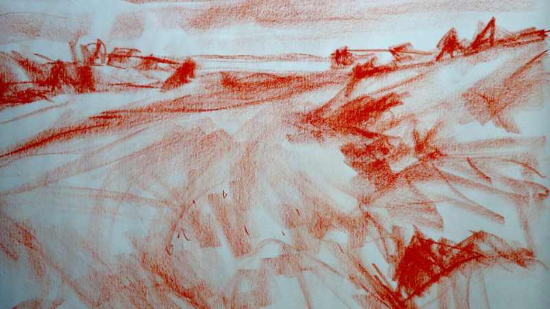 value sketch of a landscape