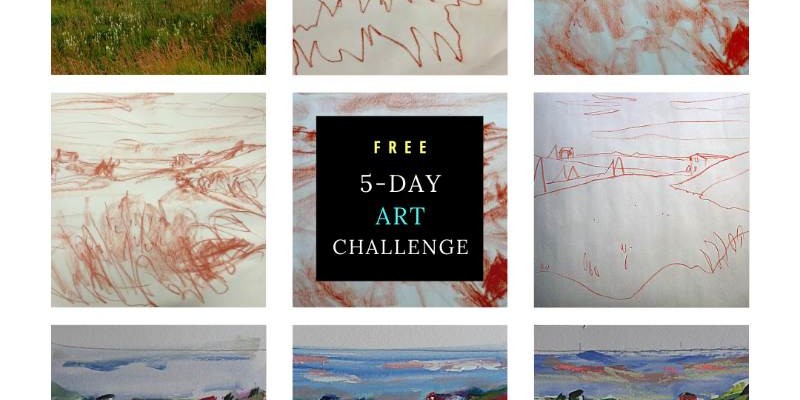 9 drawings made for a Free art challenge