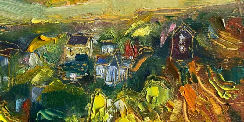 Mini oil painting of Quidi Vidi Newfoundland