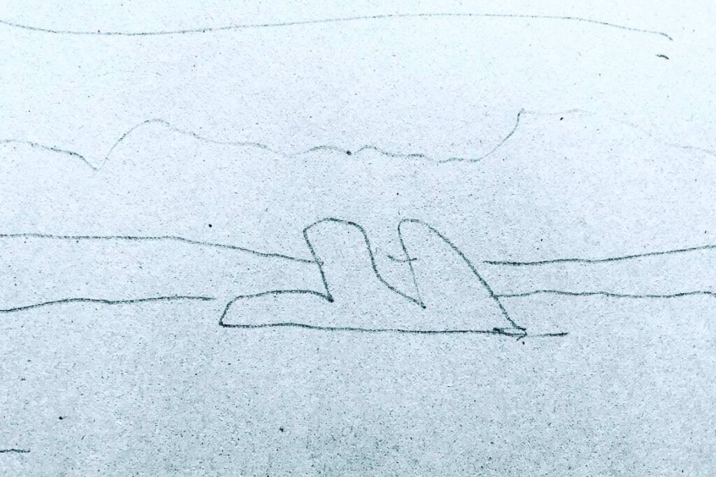 Landscape artist Irene Duma demonstrates an easy drawing exercise- this is an island in Georgian Bay using only 5 lines. 